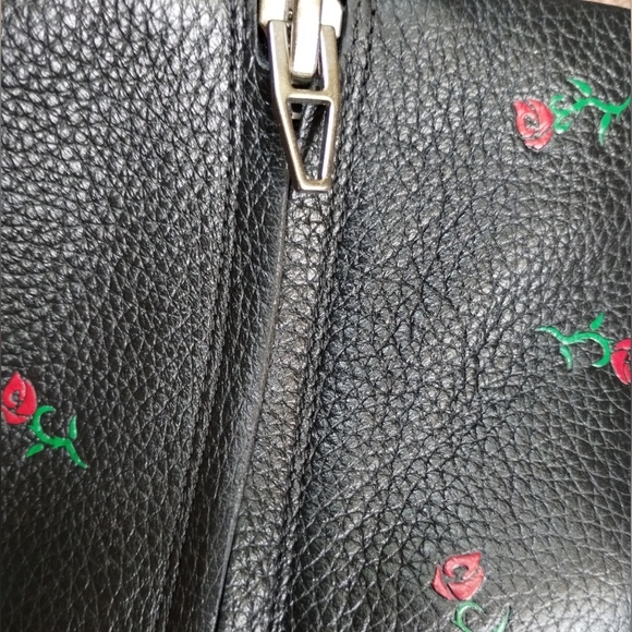 NWT Alexander WANG Gabi Rose Print Black Pebbled Leather Cutout Heel Boots - Picture 10 of 12